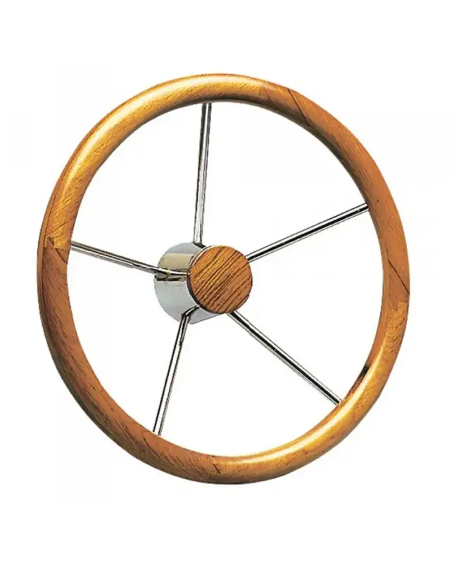 Usine Directe Barre à roue. avec couronne en teck à fort diamètre - Osculati