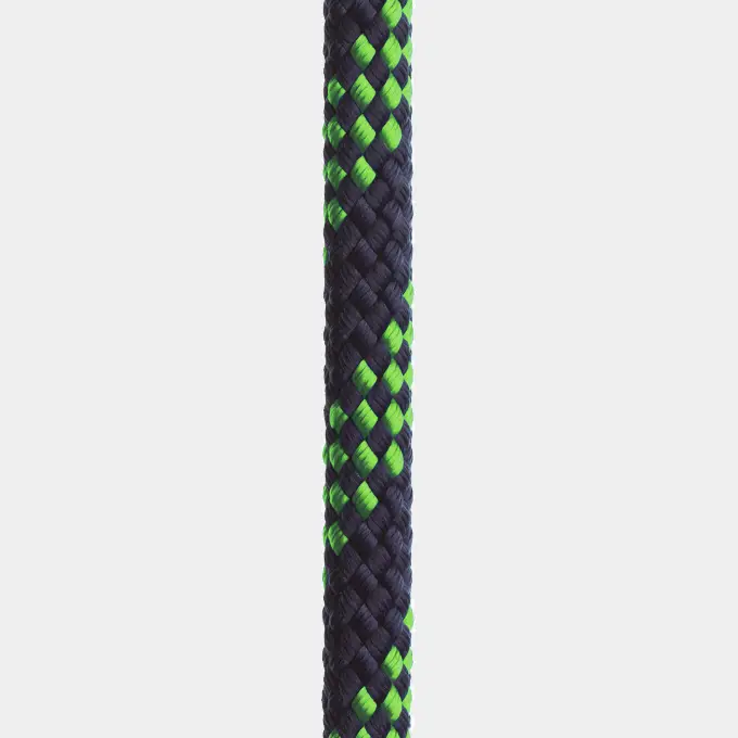 Marque Cordage au mètre Regatta Ropes Atlanta, âme en Dyneema SK78, gaine en polyester tressé 32, bleu marine/vert