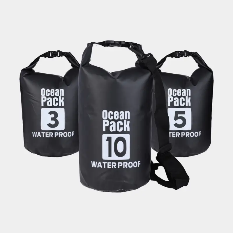 Super Prix Set de sacs étanches / sacs marins Ocean Pack, 500D, 3/5/10 litres, noir, lot de 3