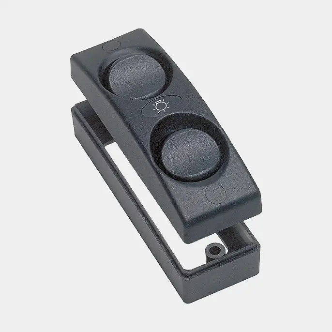 Marque Interrupteur BEP Marine Contour 1100 Switch, double, Marche-Arrêt, 10 A, noir