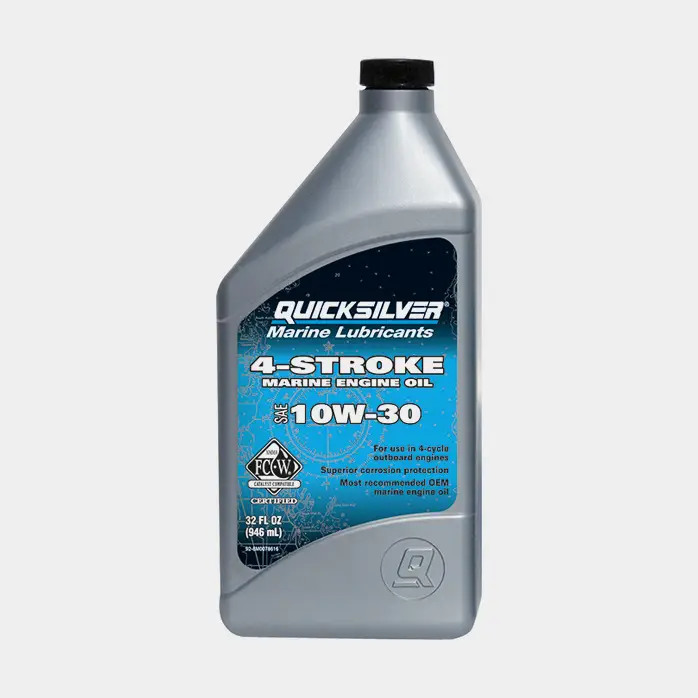 Huile minérale pour moteurs 4 temps in-bord & hors-bord Quicksilver 4-Stroke Marine Engine Oil 10W-30, pour moteurs essence & diesel, NMMA FC-W, 1 litre Offre Spéciale