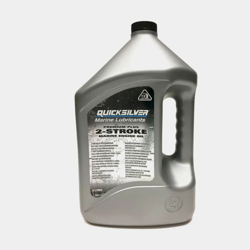 Huile semi-synthétique pour moteurs hors-bord 2-temps Quicksilver Premium Plus 2-Stroke Marine Engine Oil Synthetic Blend, NMMA TC-W3, 4 litres Achat Immédiat