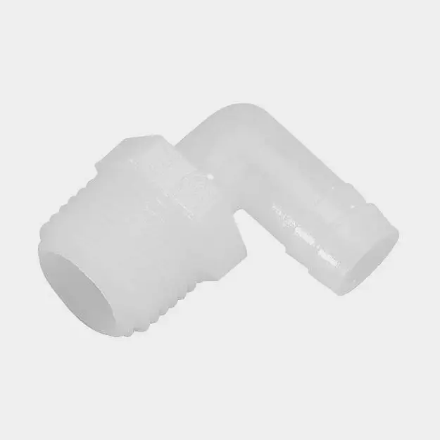 Acheter En Ligne Raccord coudé Shurflo pour pompes, 90°, 1/2″ (NPT) (extérieur), 13 mm (1/2″) tuyau, plastique