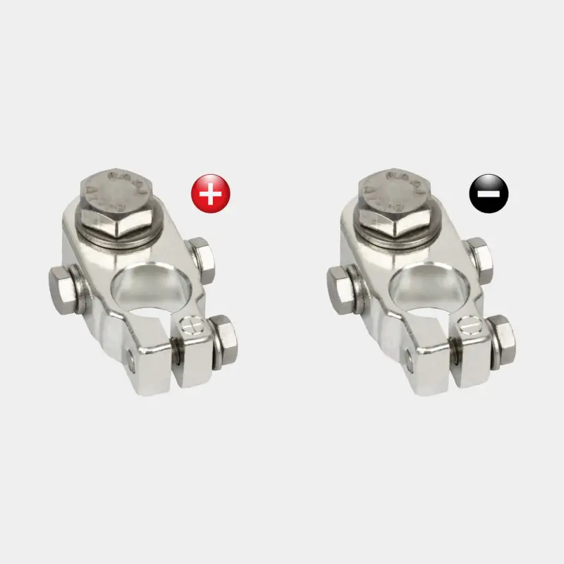 Réduction Cosses de batterie Skyllermarks, moins & plus, 2 x M6 + 1 x M10, max 35 / 120 mm², 2-pack
