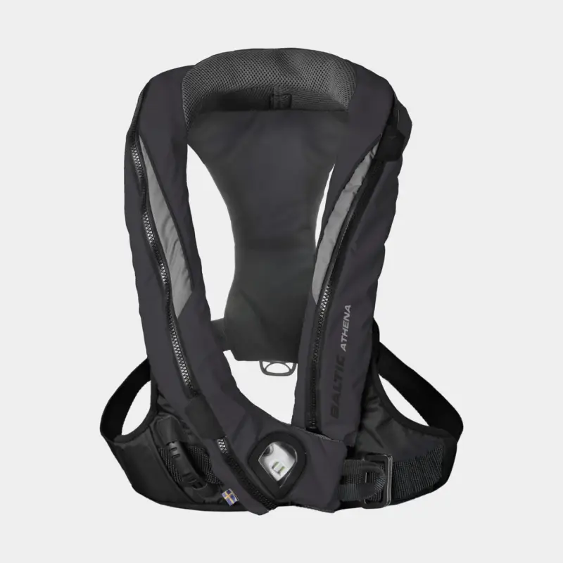 Promotion Gilet de sauvetage gonflable Baltic Athena 165N Harnais, femme, automatique, noir/gris + cartouche de CO2 33 grammes