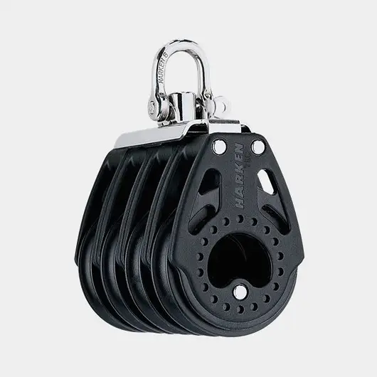 Poulie quadruple avec manille Harken Quad Block Swivel, rotatif, à roulement lisse, convient pour cordages Ø10 – 14 mm Produit De Marque
