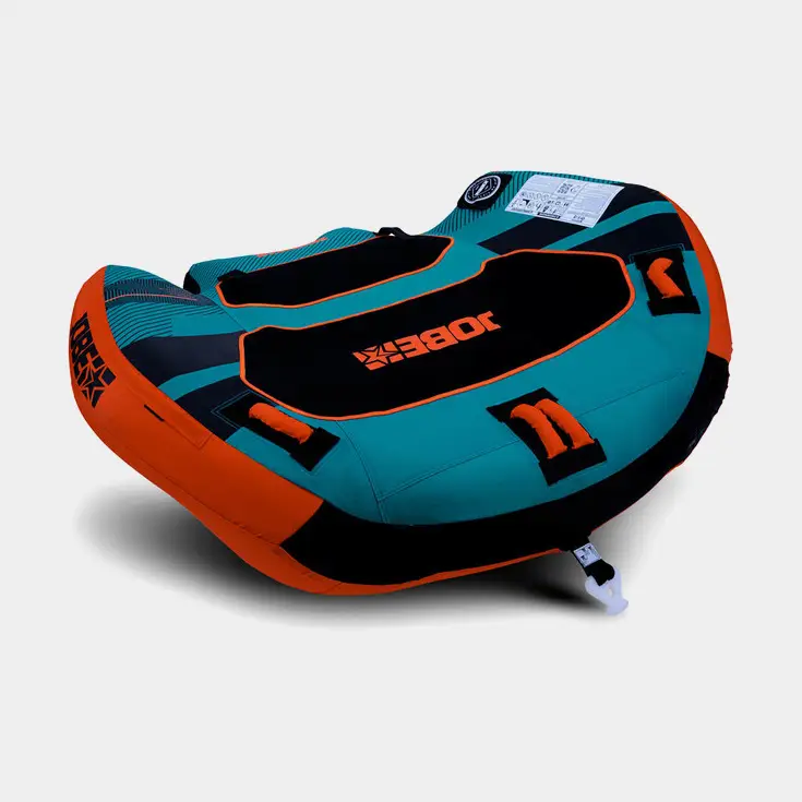 Bouée tractée JOBE Airstream Funtube 2P, 2 personnes, 160 x 154 x 51 cm, bleu/orange Expédition Rapide