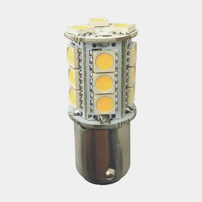 Ampoule LED 1852-Marine, 10 – 36 V DC, 2.4 W, Ø23 x 46.5 mm, BA15D, avec lumière blanc chaud, 2-pack Retour Gratuit