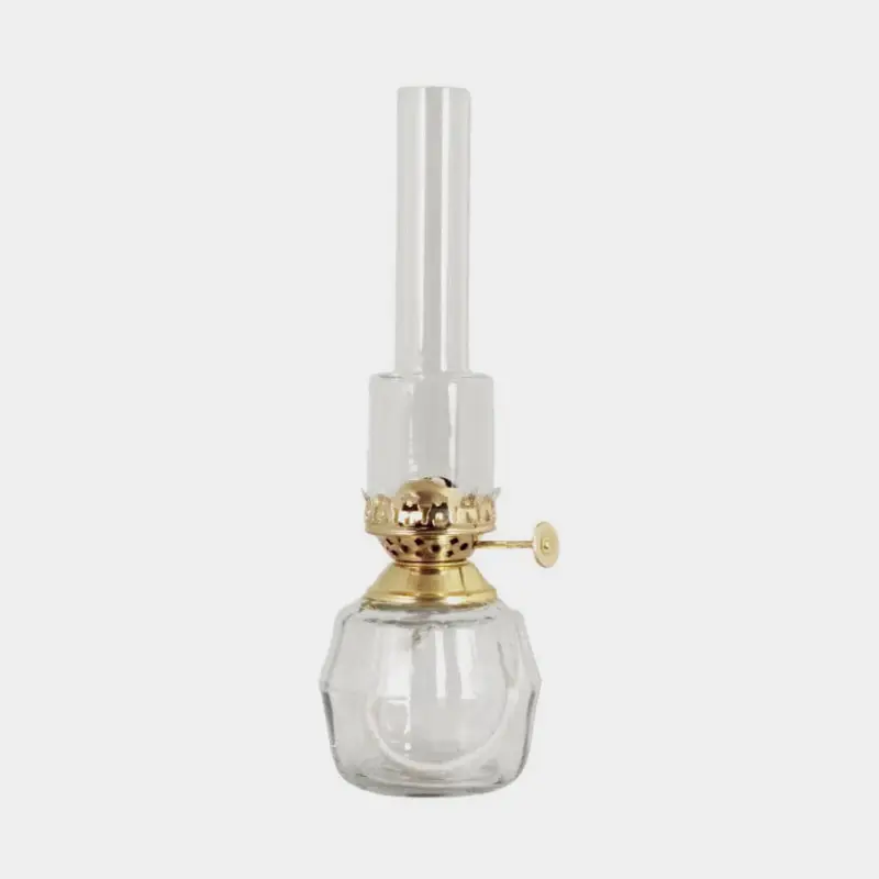 Lampe à pétrole / lampe à huile Strömshaga Britta Petite, verre transparent, brûleur en laiton, Ø75 mm x 250 mm Prix Promo