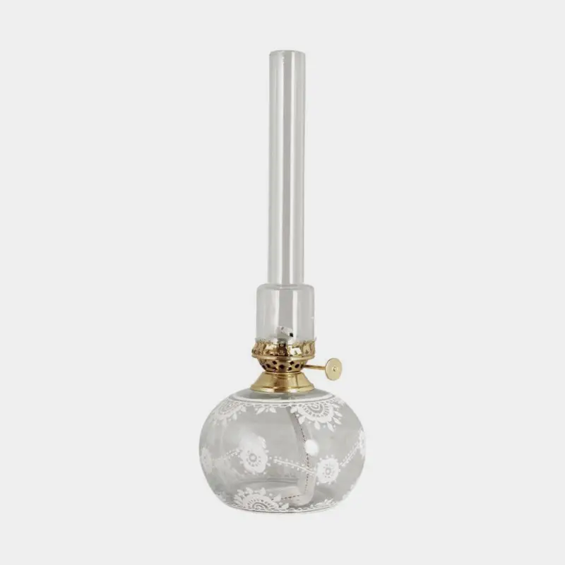 Seulement Aujourd'hui Lampe à pétrole / lampe à huile Strömshaga Marja Oval, verre, brûleur en laiton, Ø110 x 280 mm