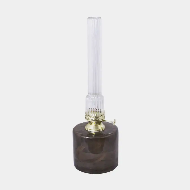 Super Prix Lampe à pétrole / lampe à huile Strömshaga Elvira Large, verre brun, brûleur en laiton, Ø100 mm x 325 mm
