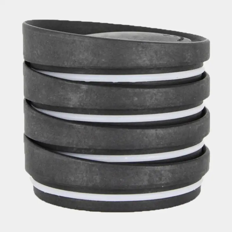 Seulement Aujourd'hui Couvercle pour tasse à café HuskeeCup Universal Lid Charcoal, écorce de café recyclée, noir, 4-pack