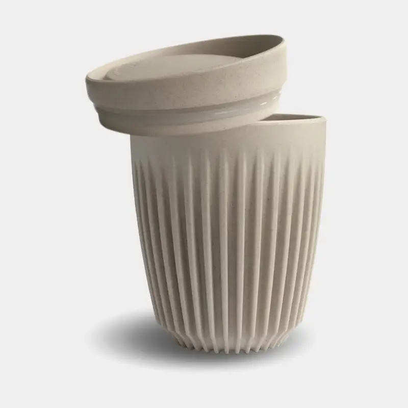 Mug voyage / tasse à café avec couvercle HuskeeCup & Lid 8oz Natural, coques de café recyclées, beige, 23.5 cl / 235 ml Vente Flash