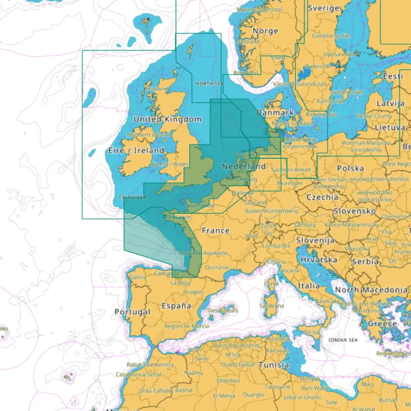 Prix Bas Carte marine électronique C-MAP 4D – Côtes du nord-ouest de l’Europe