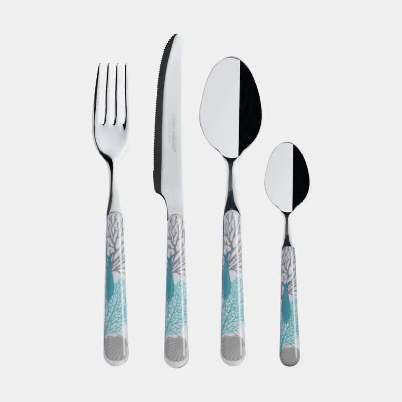 Set de couverts Marine Business Coastal, blanc/bleu, 24 piéces Prix Cassé