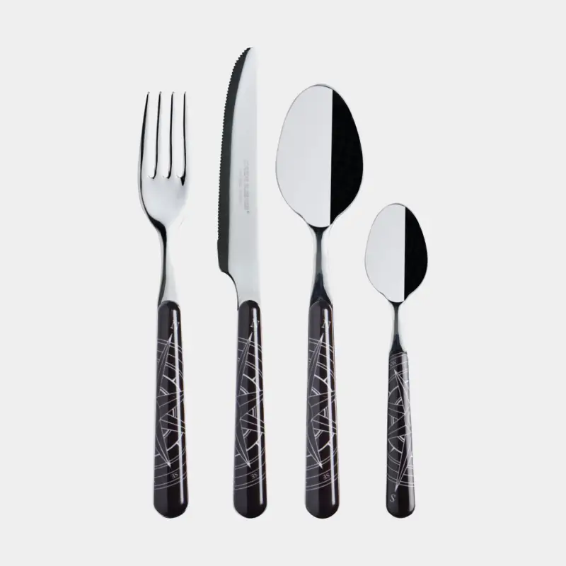 Vente Directe Set de couverts Marine Business Lombok, noir, 24 piéces