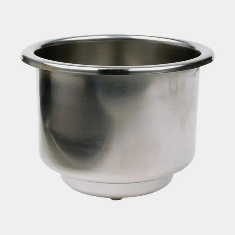 Porte-bouteille encastrable Attwood Recessed Drink Holder, acier inoxydable, avec trou de drainage, Ø10.5/9 cm x 9 cm, pour 1 bouteille/boîte Ø8.5 cm, argent Expédition Rapide