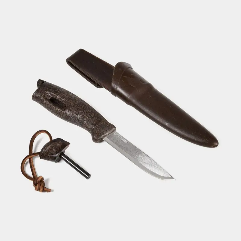 Super Prix Couteau de plein air avec allume-feu intégré Light My Fire Swedish FireKnife Bio 2in1 Cocoshell, 220 mm, terralene / acier inoxydable recyclé Sandvik 12C27, brun