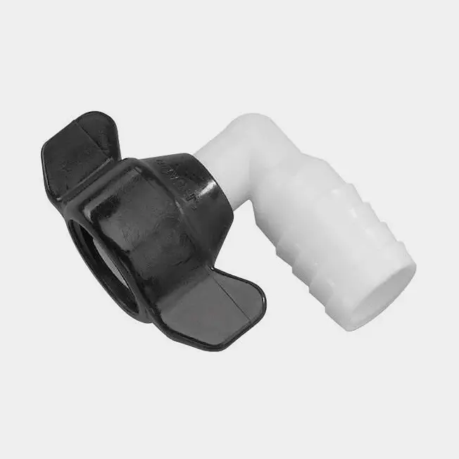 Promotion Saisonnière Raccord coudé Shurflo pour pompes, 90°, 1/2″ (NPT) (intérieur), 19 mm (3/4″) tuyau, plastique