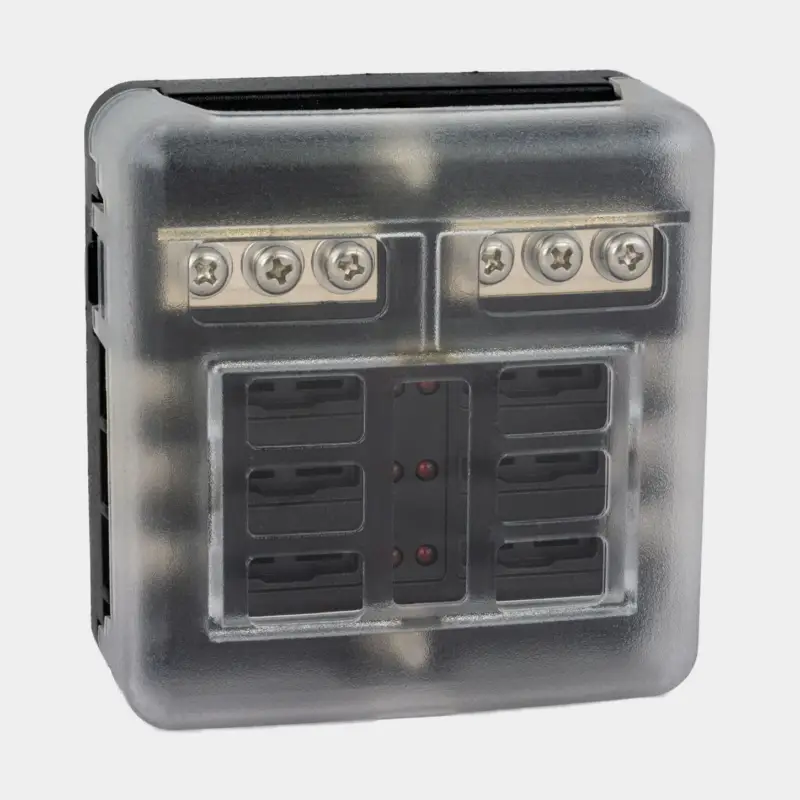 Porte-fusibles Skyllermarks, pour 6 fusibles à lame plate, avec barrette de connexion à la terre, M5 + M4, 32 V DC, 100 A Achat Immédiat