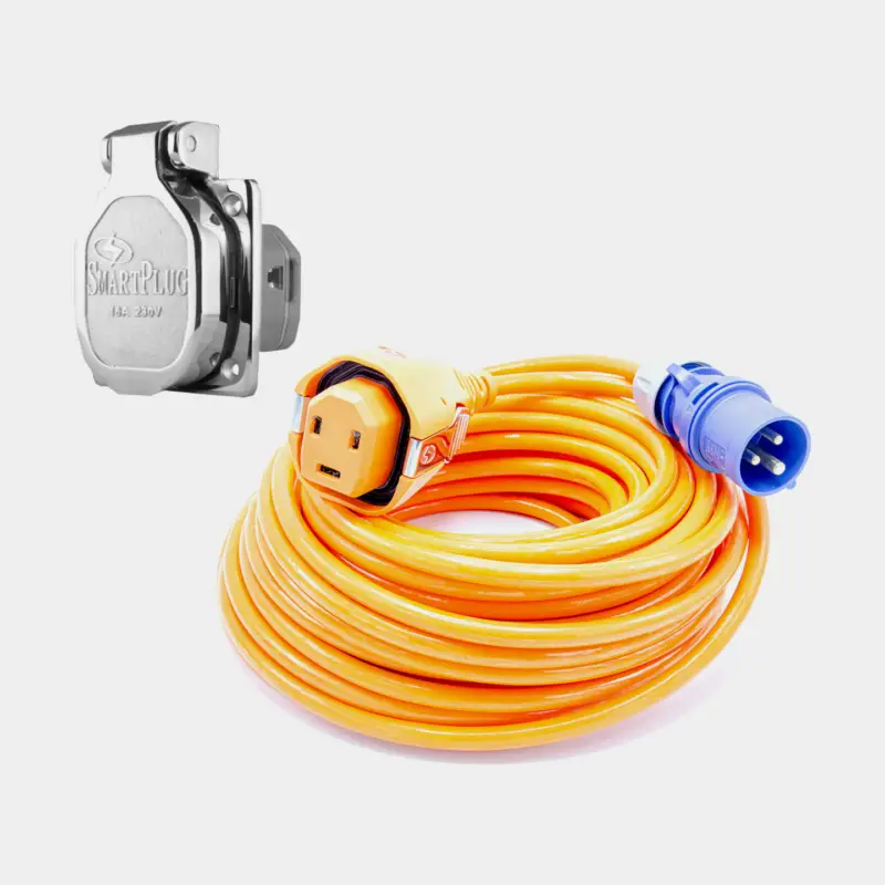 Sets de courant de quai SmartPlug, câble de quai, 230 V, 16 A, de CEE à SmartPlug, 12 mètres + prises de quai en acier inoxydable Acheter Direct