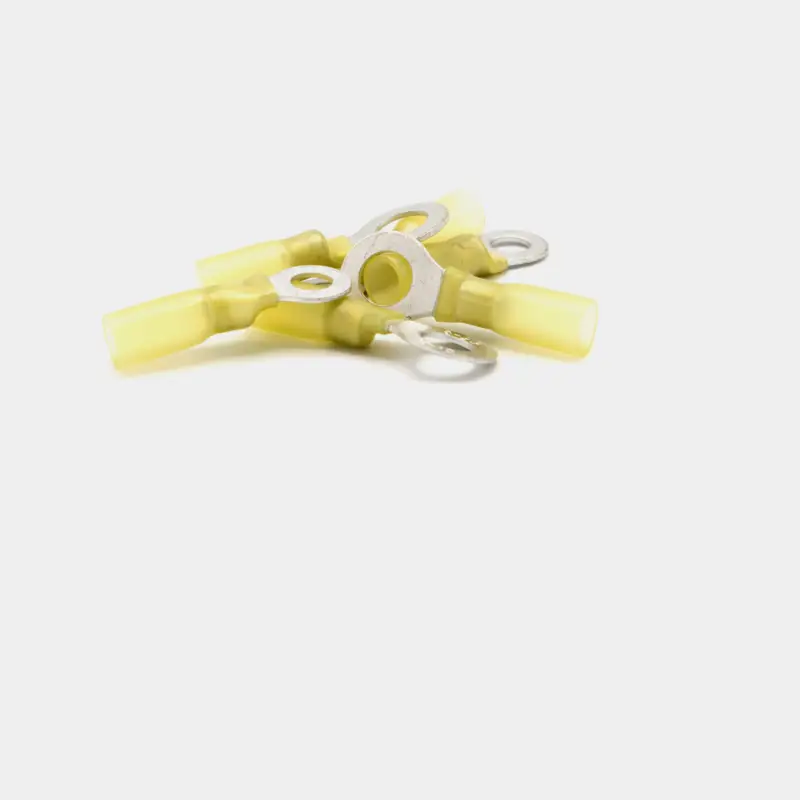 Bon Plan Cosses à anneau avec gaine thermorétractable adhésive Oceanflex, Ø6.4 mm, convient pour câble 4 – 6 mm², 10-pack, Jaune
