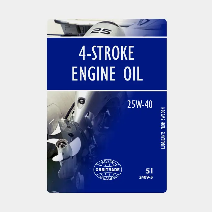 Huile entièrement synthétique pour moteurs in-bord et hors-bord 4 temps Orbitrade 4-Stroke Engine Oil 25W-40, pour moteurs essence et diesel, ACEA A3/B3 & API SL/CF, 5 liter Nouveauté