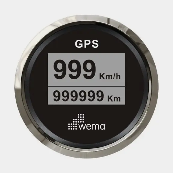 Loch numérique Wema Silverline, sans buée, Ø52 mm, 12 V / 24 V, 0 – 999 nœuds, argent/noir, avec antenne GPS + câble (5 mètres) Bon Plan