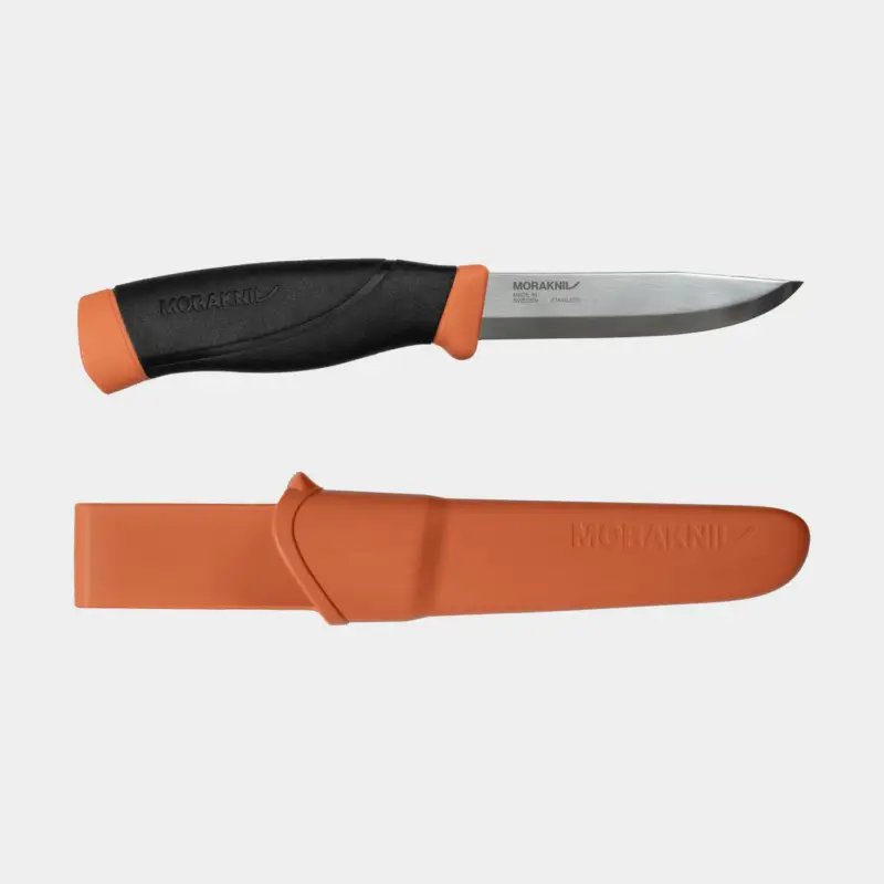Couteau polyvalent Morakniv Companion HeavyDuty (S), 224 mm, caoutchouc TPE / acier inoxydable suédois recyclé, Burnt Orange Nouvelle Collection