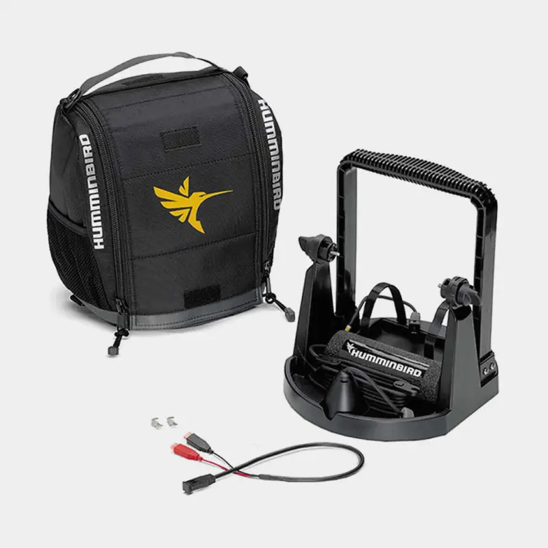 Dernière Chance Sac pour sondeur Humminbird ICE PTC Chirp H5, compatible avec HELIX 5 CHIRP + câbles + XI 9 1521 IS-transducteur (CHIRP) + batterie & chargeur
