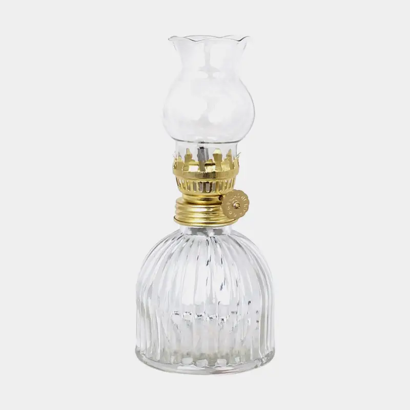 Lampe à pétrole / lampe à huile Strömshaga Sabina, verre, brûleur en laiton, Ø80 mm x 180 mm Affaire À Saisir