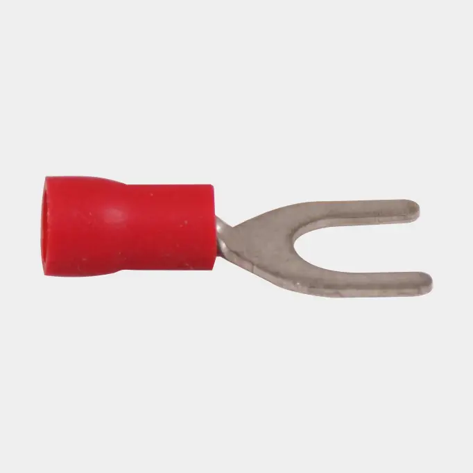 Populaire Cosses fourche isolées, Ø6.4 mm, convient pour câble 0.5 – 1.5 mm², 100-pack, rouge