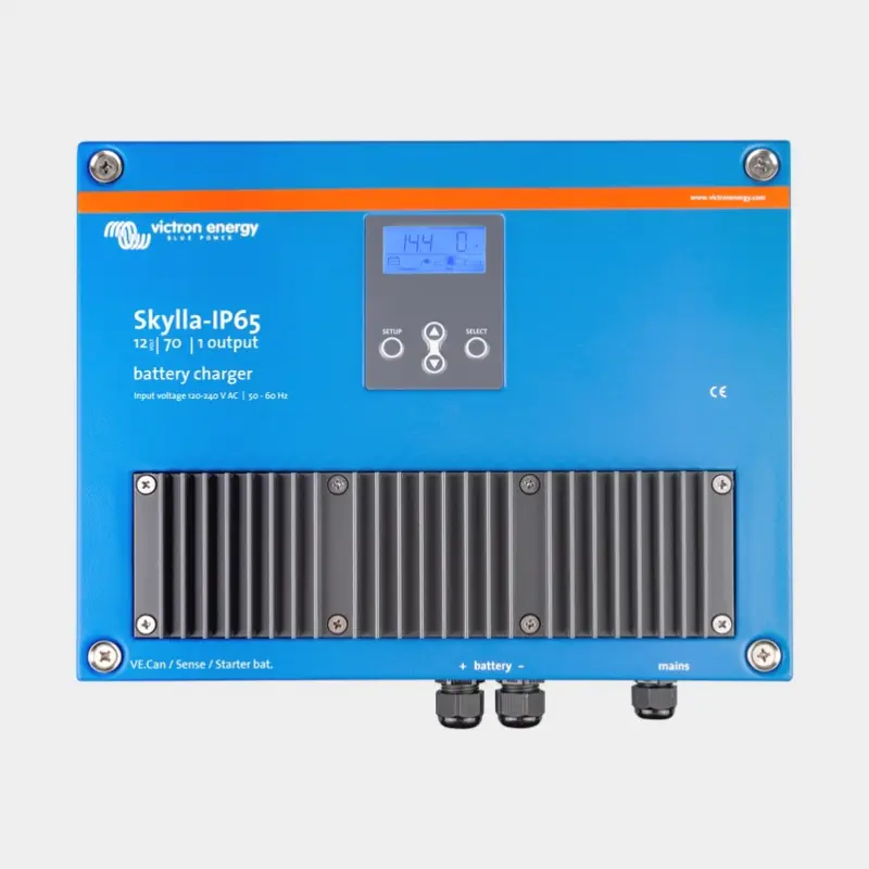 Chargeur de batterie Victron Skylla-IP65, 120 – 240 V, 12 V, 70 A / heure, avec 2 sorties, pour banque de consommation + banque de démarrage, sans câble de charge Prix Bas