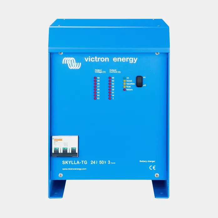 Chargeur de batterie Victron Skylla-TG, 230 V, 24 V, 50 A / heure, avec 2 sorties, pour banque de consommation + banque de démarrage, avec 3 phases, sans câble de charge Authentique