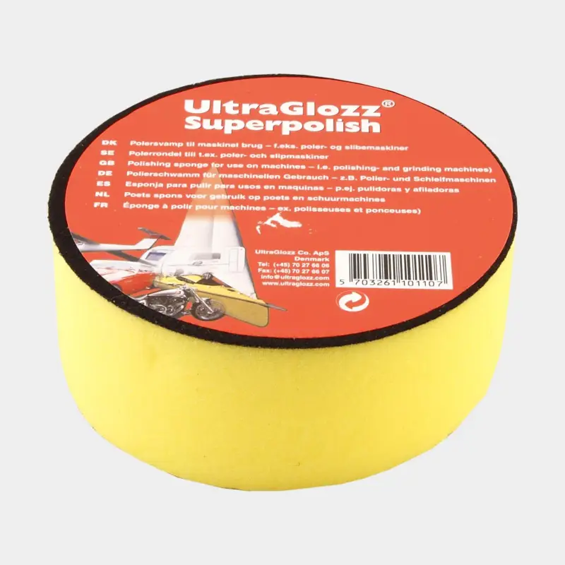 Tampon de polissage UltraGlozz Superpolish, Ø125 mm, dureté moyenne, compatible avec plateau de support Ø125 mm Offre Du Jour