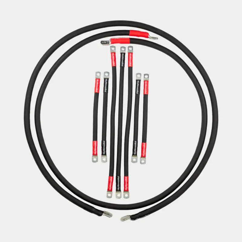 Câble en cuivre étamé préserti Skyllermarks, avec gaine en caoutchouc, rond, 1 conducteur, 25 mm², 0.35 mètre, M6 + M6, rouge (plus) Livraison Express