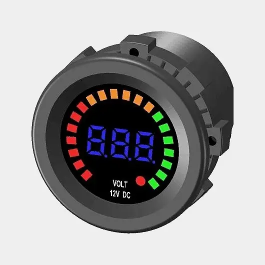 Acheter En Ligne Voltmètre, encastré, rond, Ø25 mm, 5 – 15 V, noir