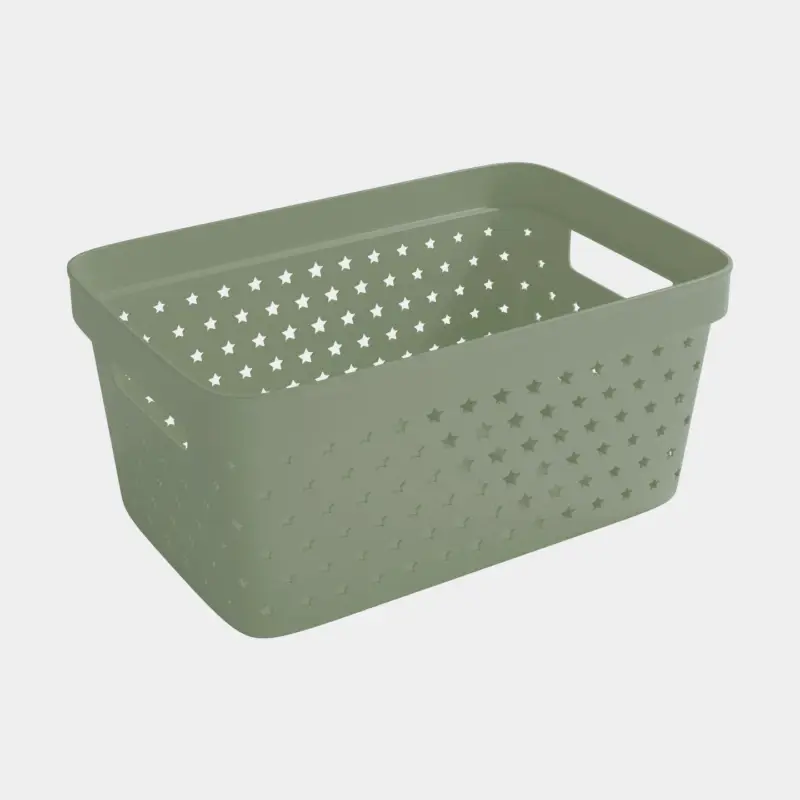 Panier de rangement en plastique Nordiska Plast Store It Star Basket, vert kaki, 263 x 174 x 120 mm, 4.5 litres Populaire