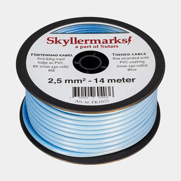 Promotion Câble en cuivre étamé Skyllermarks RK, rond, 1 conducteur, 2.5 mm², 14 meter, bleu