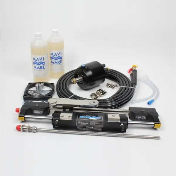 Kit de direction hydraulique Mavimare & Mancini GF300BHD, pour moteurs hors-bord jusqu’à 300 ch + pompe à volant + flexible hydraulique + huile + vérin Acheter Direct