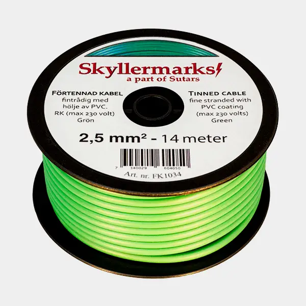 Câble en cuivre étamé Skyllermarks RK, rond, 1 conducteur, 2.5 mm², 14 mètres, vert Commander Maintenant