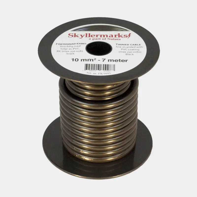 Câble en cuivre étamé Skyllermarks RK, rond, 1 conducteur, 10 mm², 7 mètres, noir Achetez Aujourd'hui