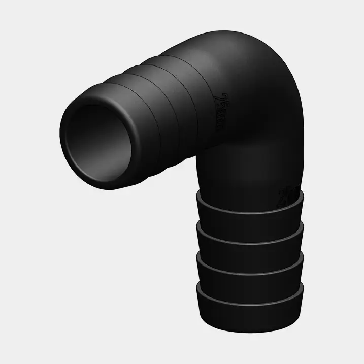 Coude TruDesign Tail to Tail Connector, composite, 90°, 51 mm (2″) tuyau, noir Nouveauté