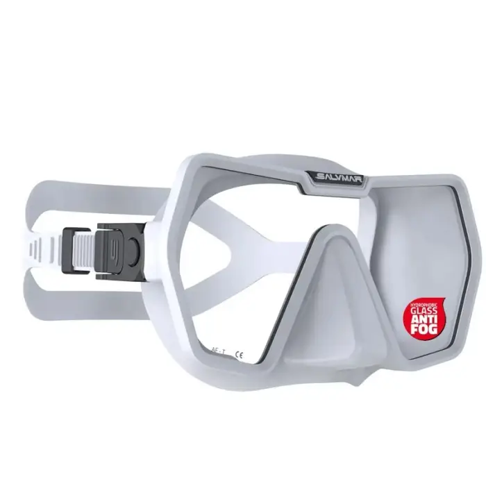 Prix Réduit Masque de plongée Salvimar Drake sangle élastique anti-buée - Blanc