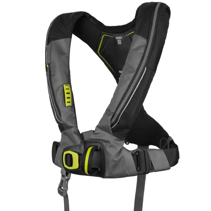 Gilet gonflable Spinlock 6D Deckvest 275 N Automatique Noir + Harnais Commande En Gros